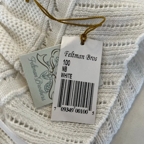 White Knitted Baby Blanket - Picture 4 of 5